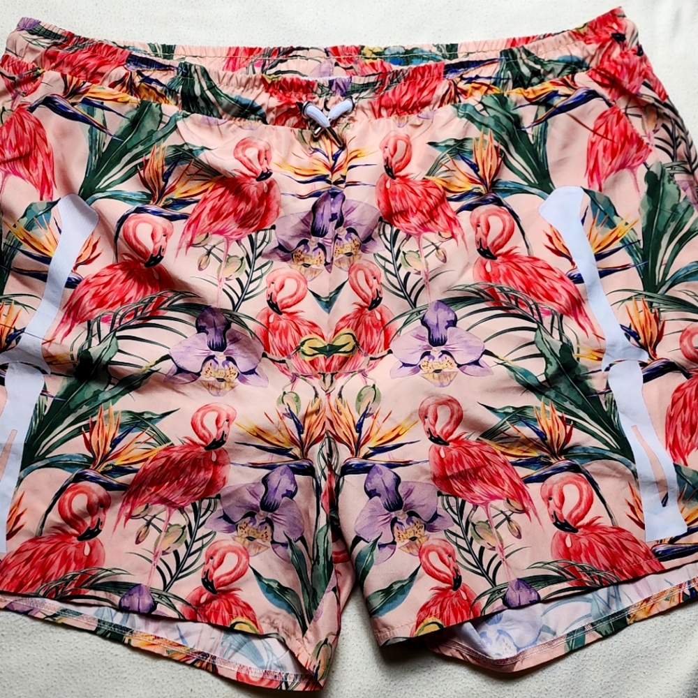 boohoo man Pink Flamingo Swimming Trunks 4xl